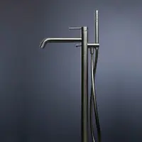 Sanimex Vrijstaande Badkraan Bellezza Bagno 96.9 met Handdouche Geborsteld RVS