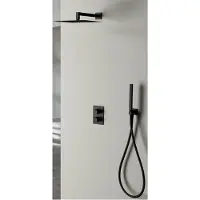 Sanimex Inbouw Regendouche Set Design Giulini Thermostatisch Vierkante Hoofddouche Mat Zwart