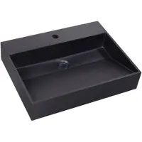 Sanilux Wastafel Quartz Trend 60x47x12 cm Keramiek Mat Zwart (1 kraangat)
