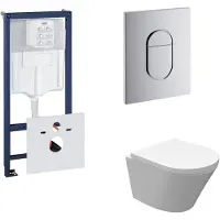 Wiesbaden Grohe Rapid SL Toiletset set18 Vesta Junior Rimless 47 cm met Grohe Arena of Skate drukplaat