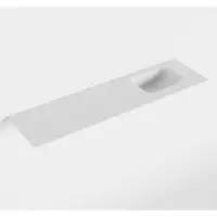 Mondiaz LEX Talc solid surface inleg wastafel voor toiletmeubel 110cm. Positie wasbak rechts