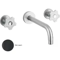 Sanimex Inbouw wastafelmengkraan giulini tweeknops 25 cm inclusief g-link inbouwdeel mat zwart