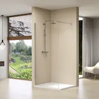 Van Rijn Inloopdouche ST01 50x200 cm Helder Glas 8 mm Zonder Stabilisatiestang Chroom
