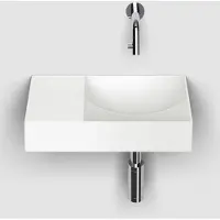 Clou vale fontein zonder kraangat met geïntegreerde afvoer mat wit keramiek 38 cm