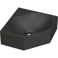 Ink Hoekfontein matrix quartz zonder kraangat 27x27x10 cm zwart 3404333