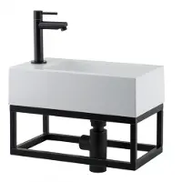 Boss & Wessing Fonteinset bws solid black 40x22x10 cm met mat zwart frame