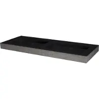 Forzalaqua Wastafel oslo hardsteen gefrijnd 2 kraangaten antraciet 140,5x51,5x9 cm