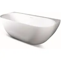 Luca Ligbad sanitair primo acryl 170x80x60 cm back to wall half rond mat wit