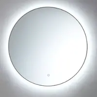 Sanilux Spiegel rond met led verlichting 3 kleuren instelbaar & dimbaar 80 cm met spiegelverwarming gunmetal