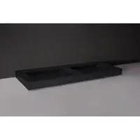 Forzalaqua Wastafel bellezza doppio marmer graniet gezoet zonder kraangat 140,5x51,5x9 cm
