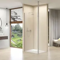 Van Rijn Inloopdouche st01 met rvs staander 50 mm 46x200 cm helder glas 8 mm