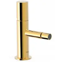 Tres Bidetmengkraan Study Exclusive 1-Knop Uitloop Recht 8 cm Rond Goud