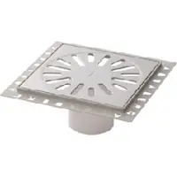 Aquaberg Renovatievloerput incl. 2 reukafsluiters met 1 aansluiting 14.6x14.6x7.1 cm rvs