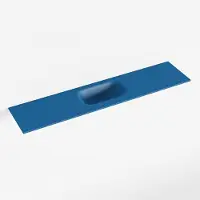 Mondiaz eden jeans solid surface inleg wastafel voor toiletmeubel 100 cm. Positie wasbak midden
