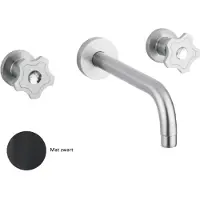 Sanimex Inbouw Wastafelmengkraan Giulini Tweeknops 20cm Inclusief G-Link Inbouwdeel Mat Zwart