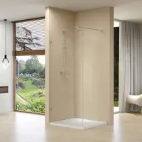 Van Rijn Inloopdouche st01 met scharnieren en stabilisatiestang 78x200 cm helder glas 8 mm chroom