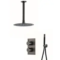 Boss & Wessing Inbouw regendouche set bws exclusive pro plafonduitloop gunmetal 30 cm