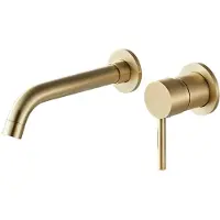 Boss & Wessing Bws wastafelkraan inbouw | gold | incl.inbouwdeel | geborsteld messing | mat goud