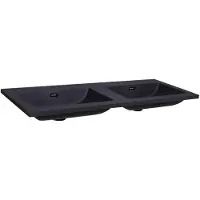 Sanilux Wastafel quartz classic 120x47x3 cm dubbel mat zwart