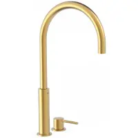 Tres Wastafelmengkraan Study Exclusive 45,3 cm 2-Gats 1-Hendel Uitloop Gebogen Rond Goud