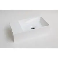 Ink Fontein Contra Polystone Rechthoek Zonder Kraangat Links Glans Wit 40x22x10 cm
