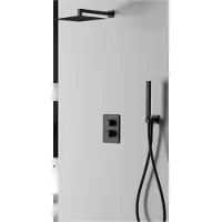 Sanimex Inbouw Regendouche Set Design Giulini Vierkante Hoofddouche en Handdoucheset Mat Zwart