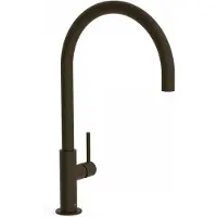 Tres Keukenmengkraan study exclusive 1-hendel uitloop gebogen 26 cm rond zwart brons
