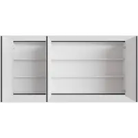 Boss & Wessing Spiegelkast bws cube 150x70x16 cm 3 deuren antraciet met mat wit