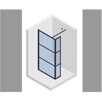 Riho Inloopdouche met Zijwand Grid 120x200 cm 6 mm Helderglas Zwarte Profielen