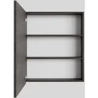 Boss & Wessing Spiegelkast bws cube 60x70x16 cm 1 deur donkerbruin