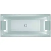Riho Ligbad Still Square met LED en Hoofdsteun 180x80 cm Acryl Wit (Links en Rechts)