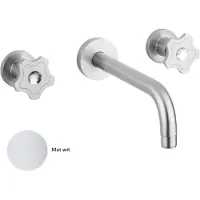 Sanimex Inbouw Wastafelmengkraan Giulini Tweeknops 20cm Inclusief G-Link Inbouwdeel Mat Wit
