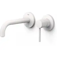 Tres Wastafelmengkraan Inbouw Study Exclusive 2-Gats Gebogen Uitloop 18 cm en Hendel Mat Wit