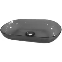 Best design Waskom opbouw 54x34x12 cm resin transparant zwart