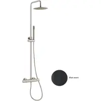 Sanimex Regendouche Opbouwset Giulini Thermostatisch Incl. Douchegarnituur Ø 20cm Mat Zwart