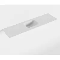 Mondiaz LEX Talc solid surface inleg wastafel voor toiletmeubel 110cm. Positie wasbak midden