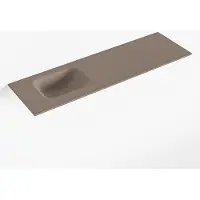 Mondiaz lex smoke solid surface inleg wastafel voor toiletmeubel 100 cm. Positie wasbak links