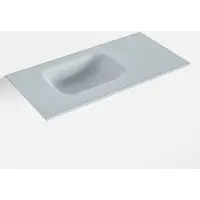 Mondiaz LEX Clay solid surface inleg wastafel voor toiletmeubel 60cm. Positie wasbak links