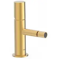 Tres Bidetmengkraan Study Exclusive 1-Knop Uitloop Recht 8 cm Rond Mat Goud