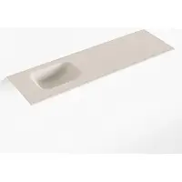 Mondiaz lex linen solid surface inleg wastafel voor toiletmeubel 100 cm. Positie wasbak links