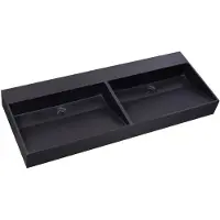 Sanilux Wastafel quartz trend 140x47x12 cm dubbele spoelbak mat zwart