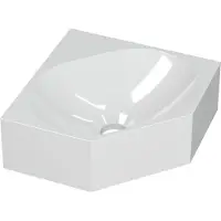 Ink Hoekfontein Matrix Polystone Zonder Kraangat 27 x 27 x 10 cm Glans Wit 3404330