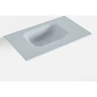 Mondiaz LEX Clay solid surface inleg wastafel voor toiletmeubel 50cm. Positie wasbak links