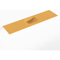 Mondiaz LEX Ocher solid surface inleg wastafel voor toiletmeubel 120cm. Positie wasbak midden