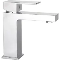 Sanilux Wastafelmengkraan cube eenhendel vierkant chroom 17 cm hoog
