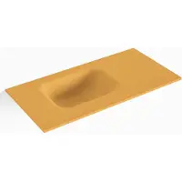 Mondiaz LEX Ocher solid surface inleg wastafel voor toiletmeubel 60cm. Positie wasbak links