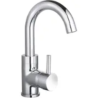 Sanilux Wastafelmengkraan Largo Eenhendel Ronde uitloop Chroom 25cm hoog