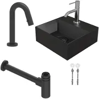 Salenzi fonteinset spy 30x30 cm mat zwart