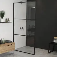 Riho Inloopdouche Grid 90x200 cm 6 mm Helderglas Zwarte Profielen