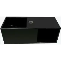 Boss & Wessing Fontein bws jolie 54x20 cm met nis solid surface mat zwart